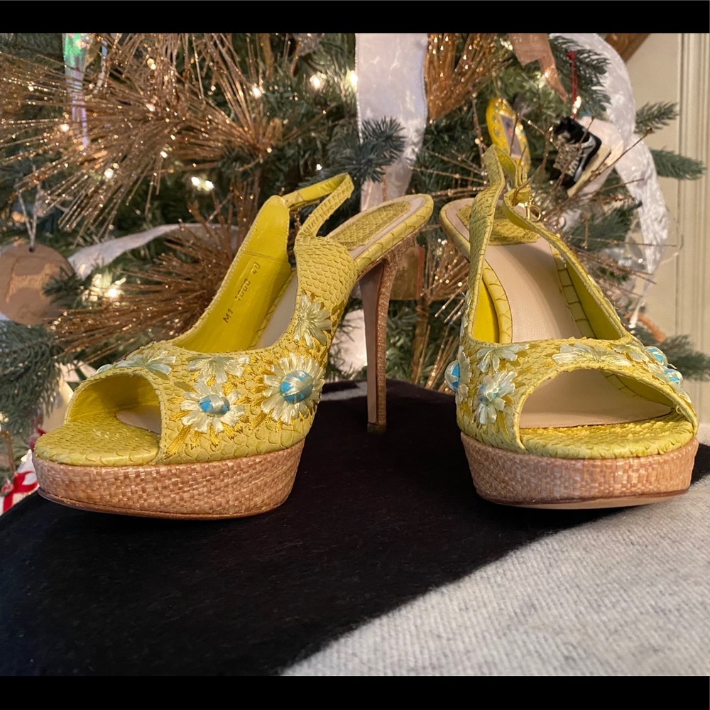 Christian Dior Paraiso Embossed Slingback Sandals